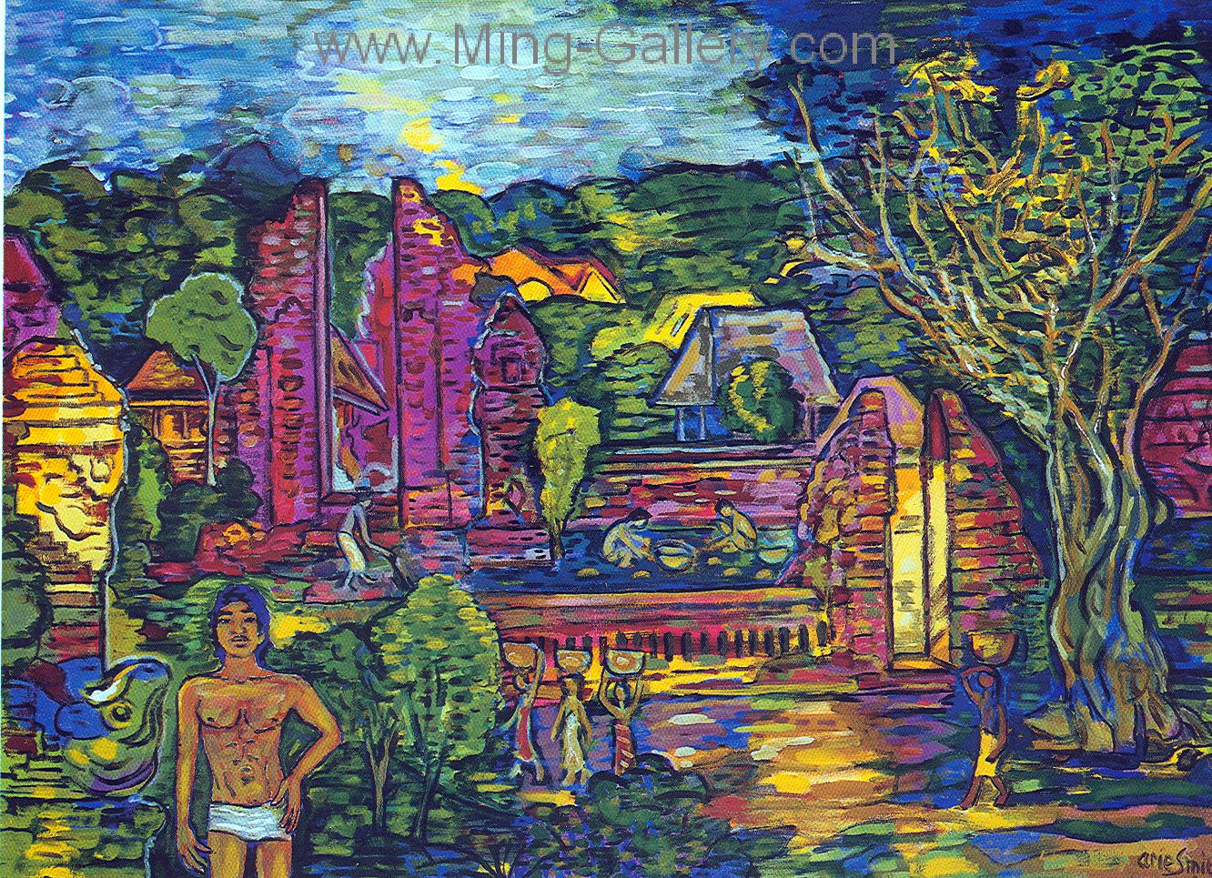 Famous Bali Artist Smit painting on canvas BAR0006