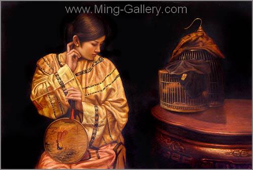 Traditional Chinese Ladies painting on canvas PRT0001