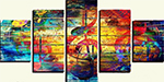 Group Painting Sets Music 5 Panel painting on canvas PAM0001