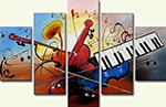 Group Painting Sets Music 5 Panel painting on canvas PAM0021