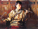 Traditional Chinese Ladies painting on canvas PRT0135
