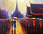 Thai Temples painting on canvas TEM0016