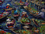 Thai Floating Market painting on canvas TFM0019