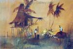 Thai Village painting on canvas TPM0003