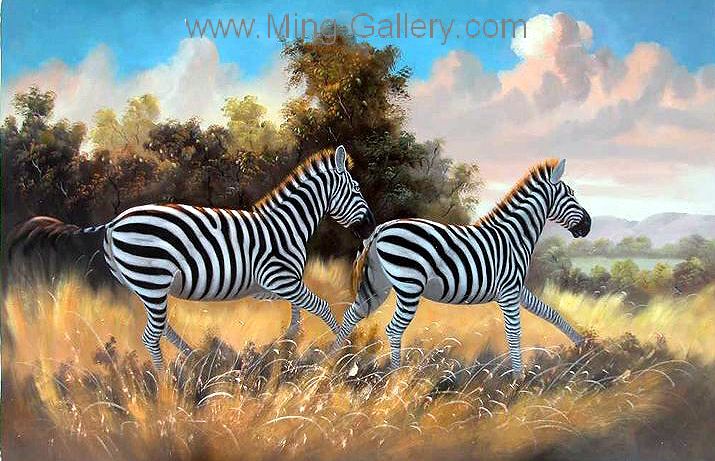 Zebras painting on canvas ANZ0001