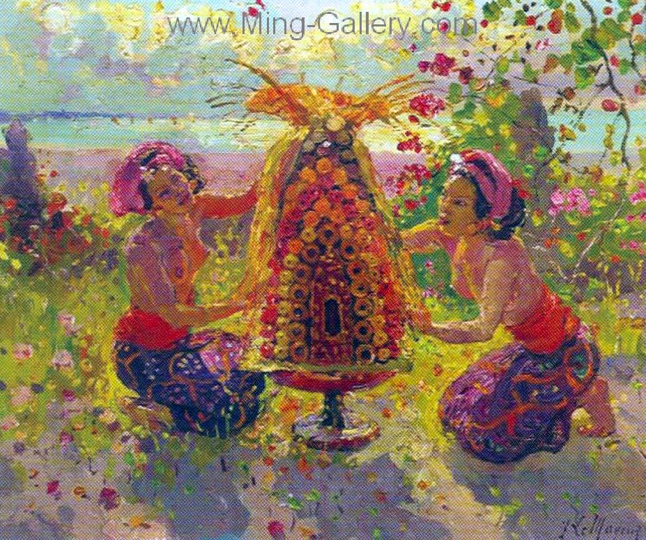 Famous Bali Artist Merpres painting on canvas BAA0001