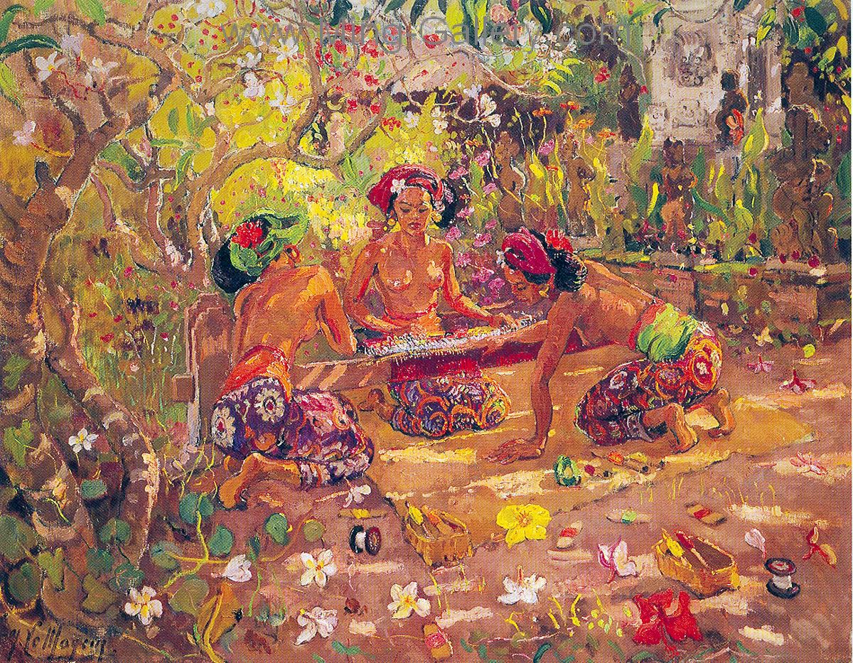 Famous Bali Artist Merpres painting on canvas BAA0004
