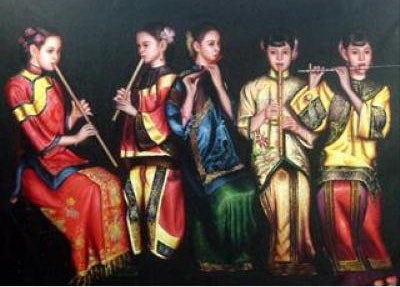 Chinese Music Ladies painting on canvas PRM0031
