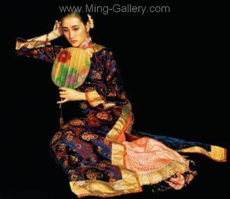 Traditional Chinese Ladies painting on canvas PRT0100