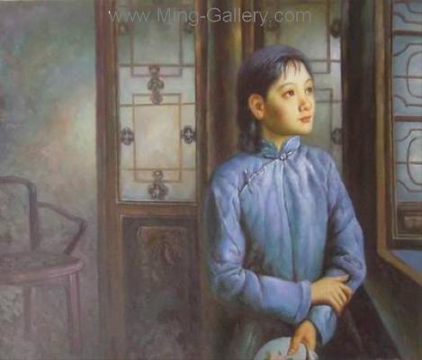 Traditional Chinese Ladies painting on canvas PRT0119