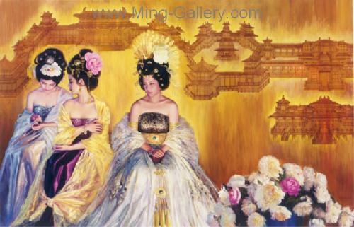 Traditional Chinese Ladies painting on canvas PRT0196